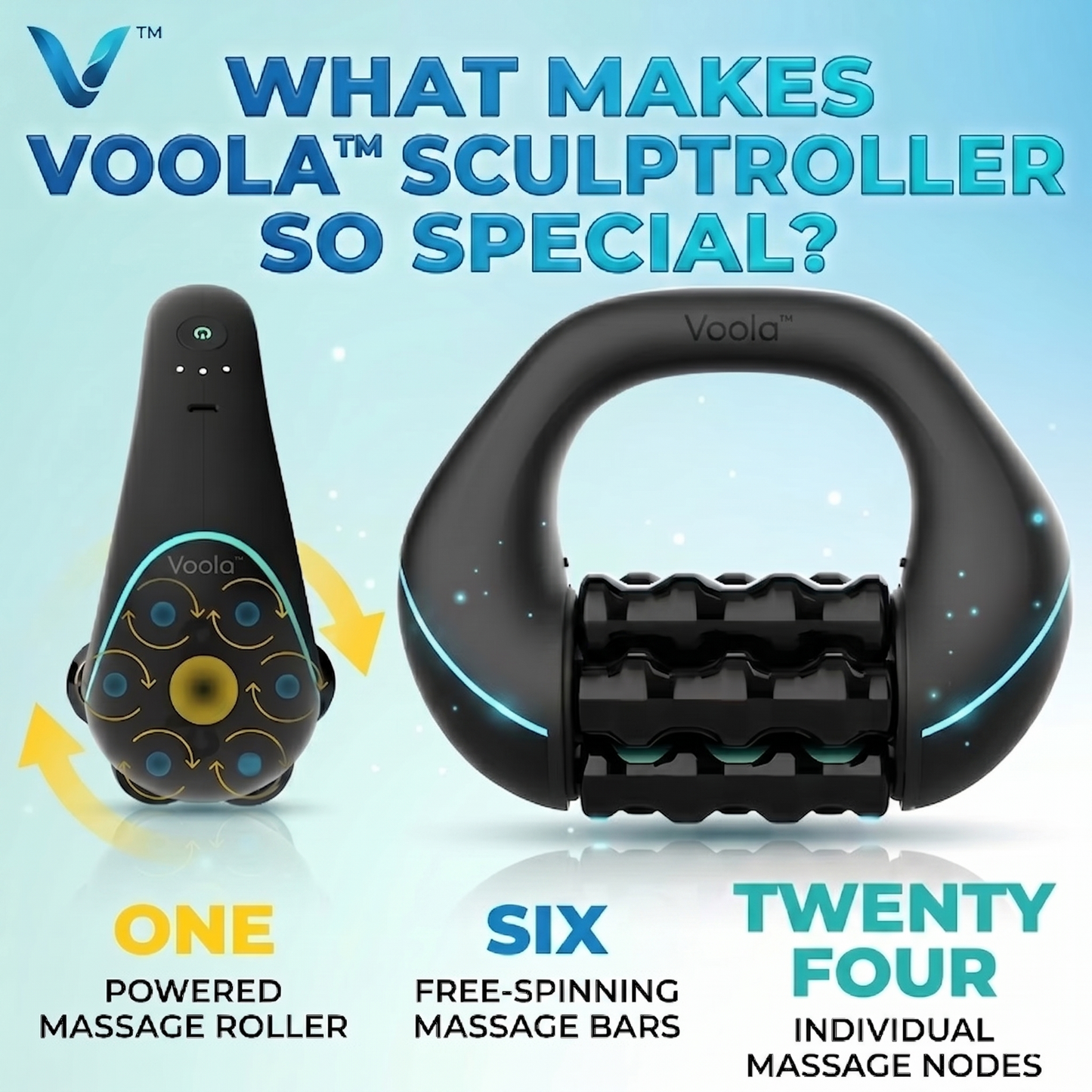 Voola™ SculptRoller - Electric rolling percussion massager