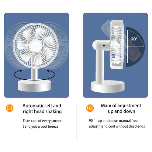 Adjustable Desktop Table Folding Portable Fan with Strong Wind