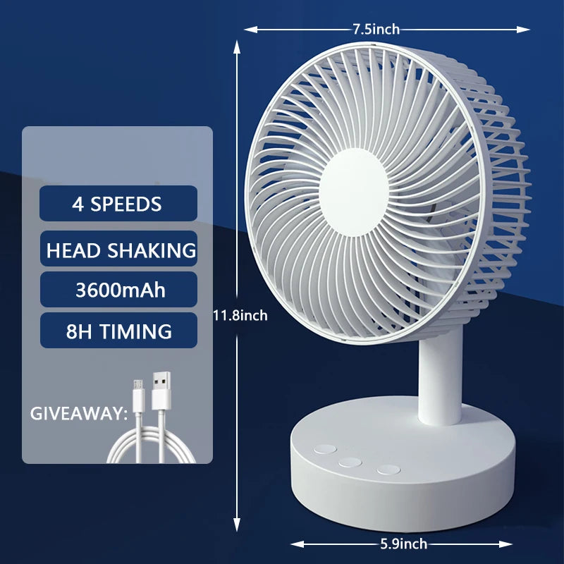 Adjustable Desktop Table Folding Portable Fan with Strong Wind